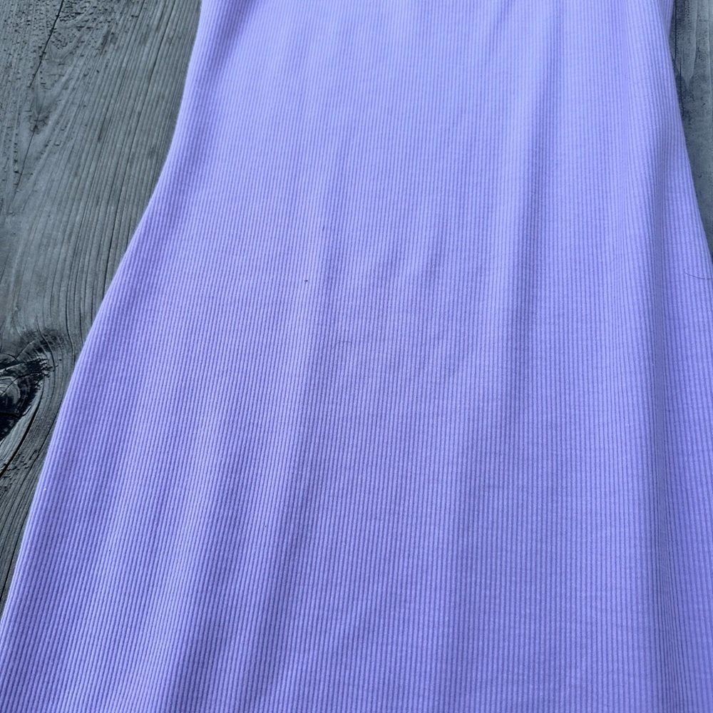 NWT Lilac Purple Cotten Ribbed Mini Dress Sleeveless (L) Love Tree - Picture 3 of 8